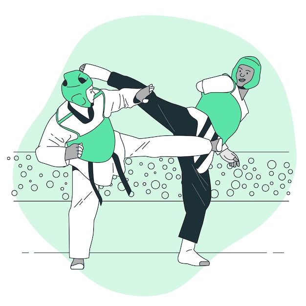 Vecteur gratuit illustration de taekwondo paralympique