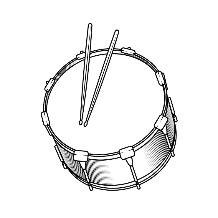 Vecteur gratuit illustration de tambour dessiné à la main
