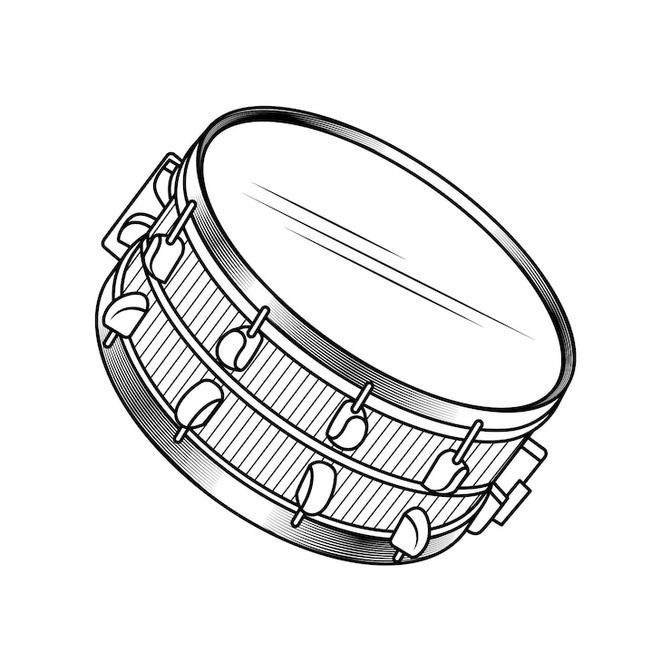 Vecteur gratuit illustration de tambour dessiné à la main