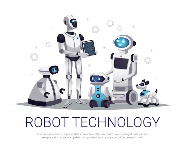 Vecteur gratuit illustration de la technologie du robot