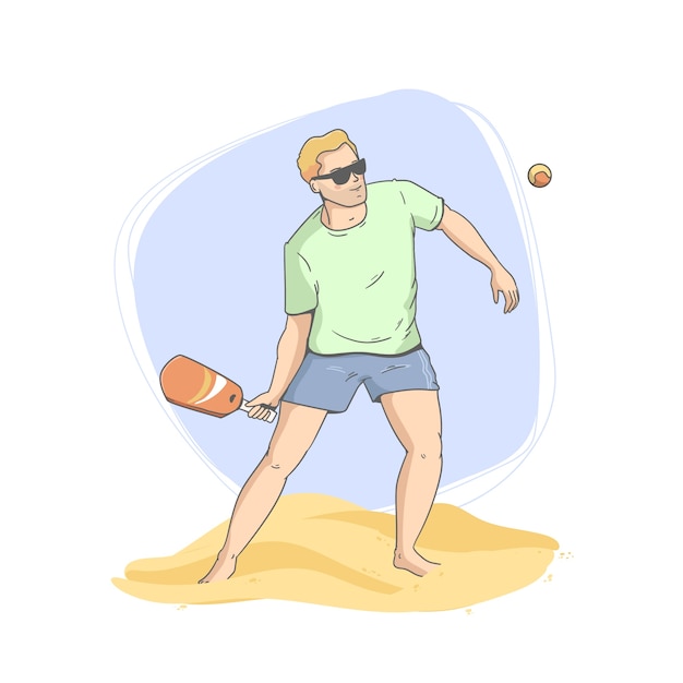Vecteur gratuit illustration de tennis de plage dessinée à la main