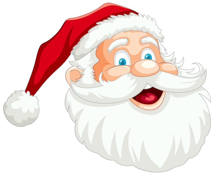 Vecteur gratuit illustration de la tête du père noël