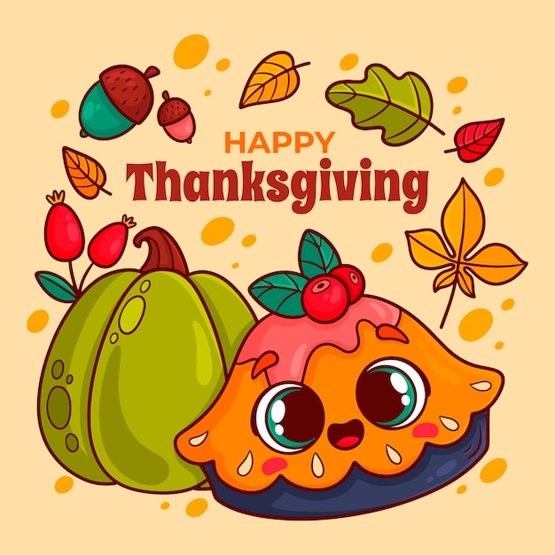 Vecteur gratuit illustration de thanksgiving dessinée à la main