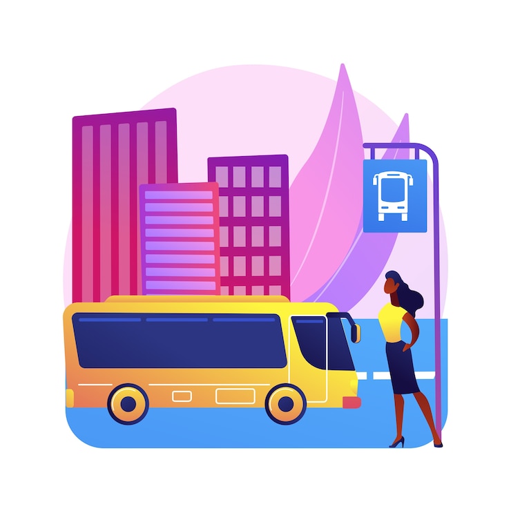 Vecteur gratuit illustration des transports publics