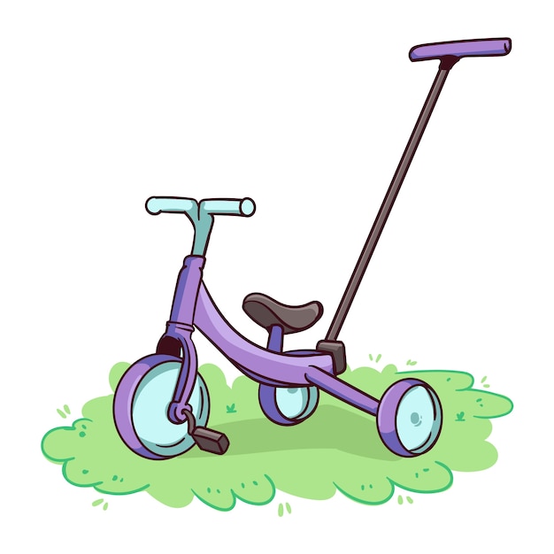 Vecteur gratuit illustration de tricycle dessiné à la main