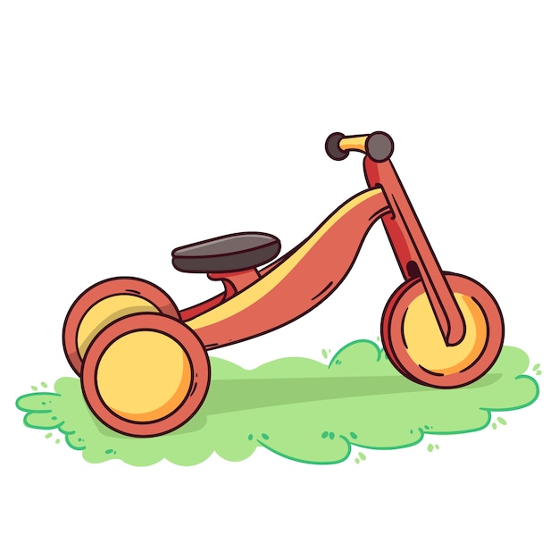 Vecteur gratuit illustration de tricycle dessiné à la main