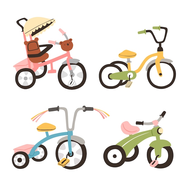 Vecteur gratuit illustration de tricycle dessiné à la main