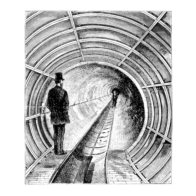 Vecteur gratuit illustration de tunnel vintage