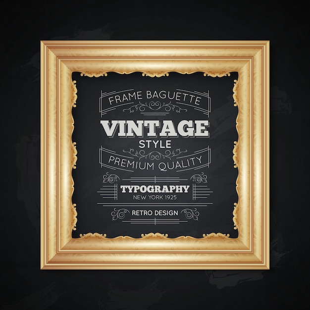 Vecteur gratuit illustration de typographie vintage frame