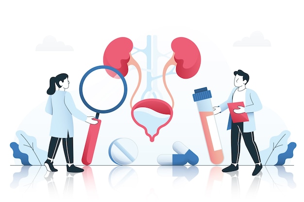 Vecteur gratuit illustration d'urologie dégradée