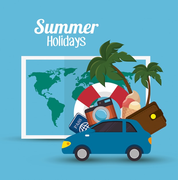 Vecteur gratuit illustration de vacances vacances d'été