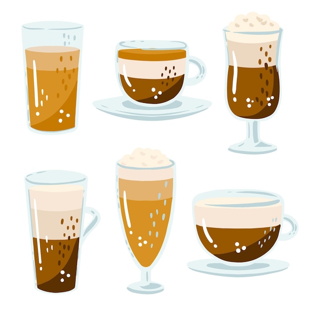 Vecteur gratuit illustration avec des variétés de café