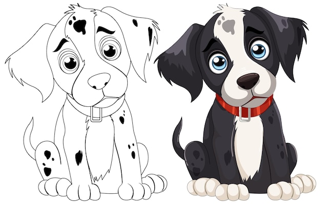 Vecteur gratuit illustration vectorielle des adorables chiots dalmatiens