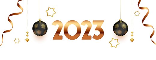 Vecteur gratuit illustration vectorielle d'affiche de fête décorative bonne année 2023