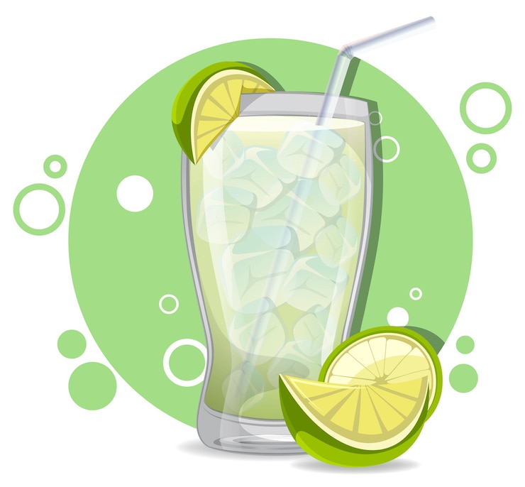 Vecteur gratuit illustration vectorielle de la boisson rafraîchissante à la citrine