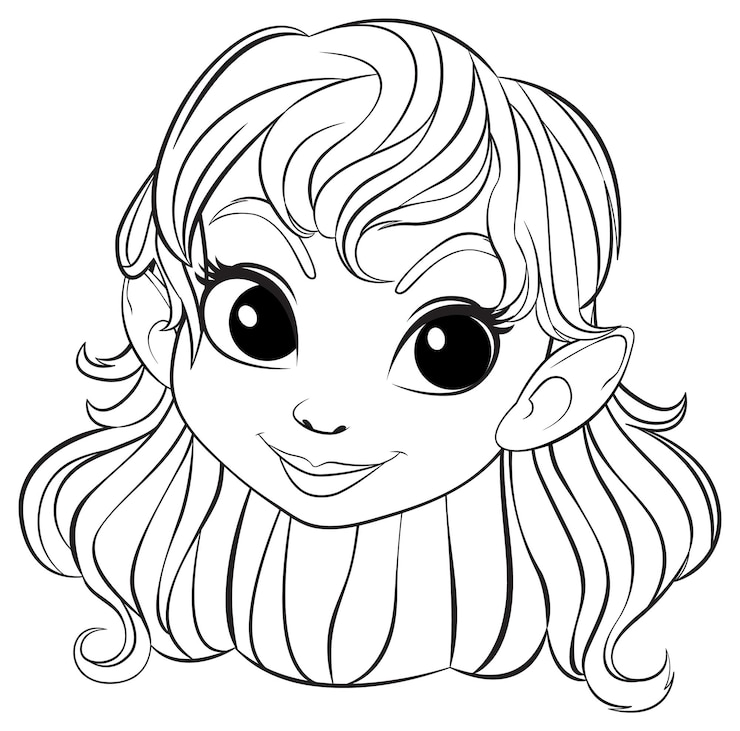 Vecteur gratuit illustration vectorielle de la charmante fille elfe