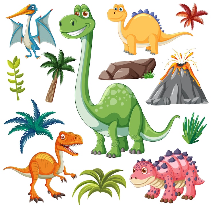 Vecteur gratuit illustration vectorielle colorée du dinosaure