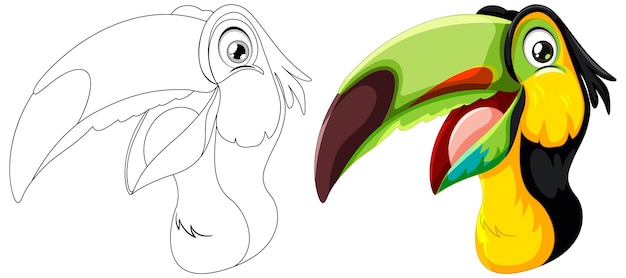 Vecteur gratuit illustration vectorielle colorée du toucan