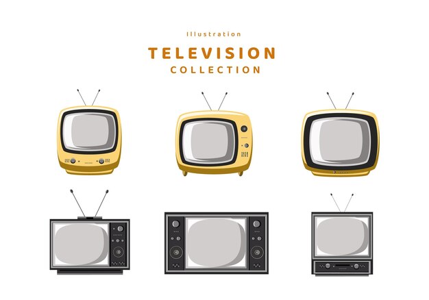 Illustration vectorielle complète de la collection de télévision