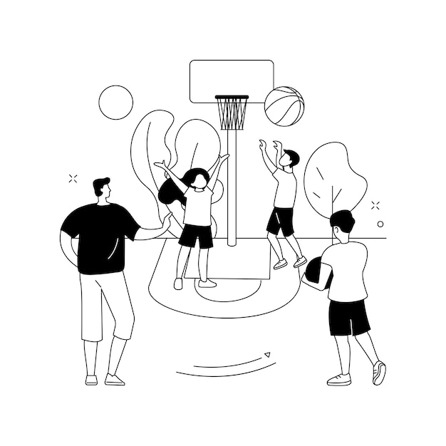 Illustration Vectorielle De Concept Abstrait De Camp De Basket-ball