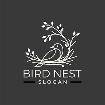 Illustration vectorielle de conception de logo de nid d'oiseau