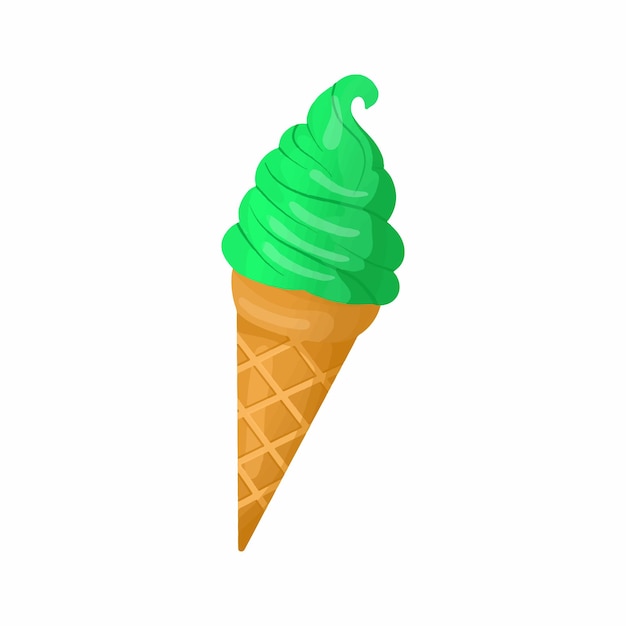 Illustration Vectorielle Dans Style Coloré Crème Glacée Matcha