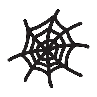 Illustration vectorielle dessinés à la main isolés de toile d'araignée dans le style doodle. élément d'halloween pour la conception du festival, invitation, carte de voeux, affiche.
