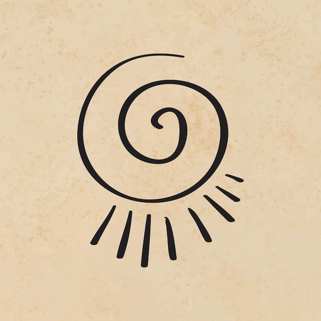 Vecteur gratuit illustration vectorielle de doodle bohème tourbillon symbole