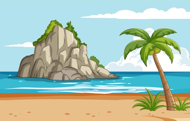Illustration Vectorielle Du Paradis Des îles Tropicales