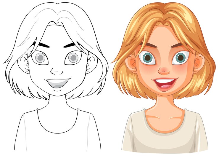 Vecteur gratuit illustration vectorielle de la fille souriante