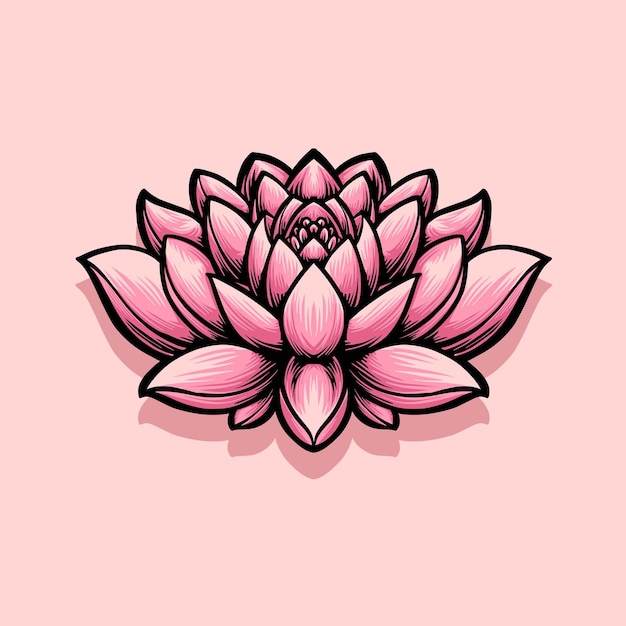 Vecteur gratuit illustration vectorielle de fleur de lotus rose