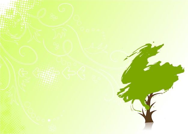 Vecteur gratuit illustration vectorielle de fond vert arbre eco