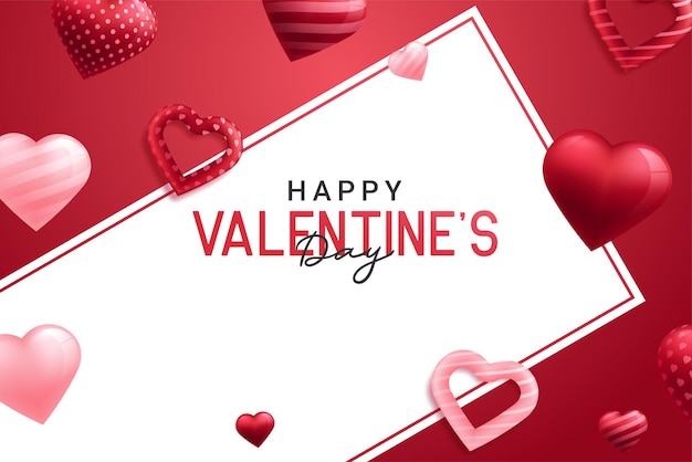 Illustration Vectorielle De Happy Valentine's Day Greeting Card