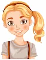 Vecteur gratuit illustration vectorielle d'une jeune fille joyeuse