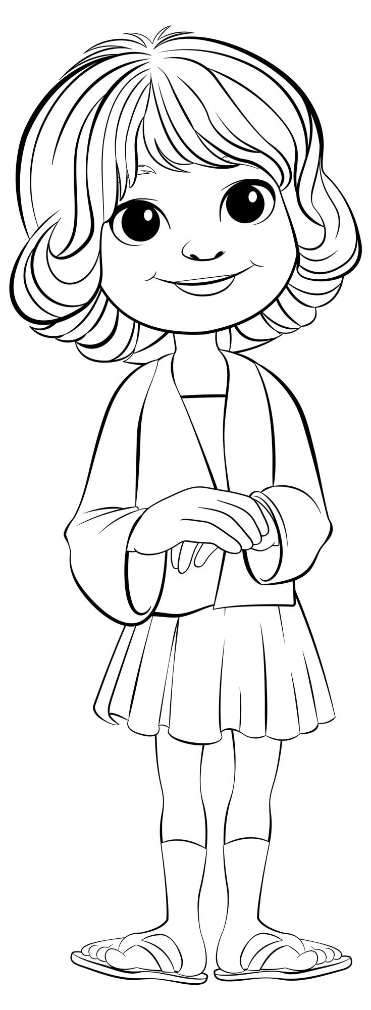 Vecteur gratuit illustration vectorielle d'une jeune fille souriante