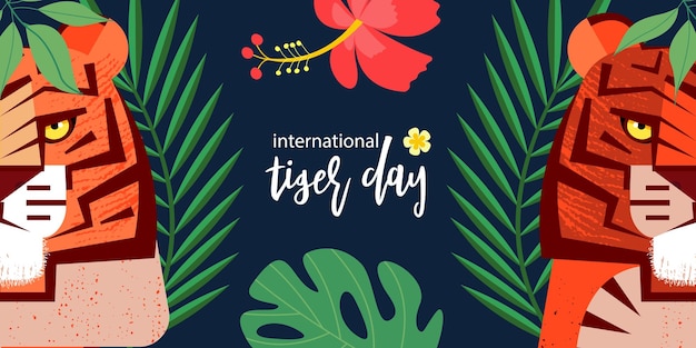 Illustration vectorielle de la journée internationale du tigre