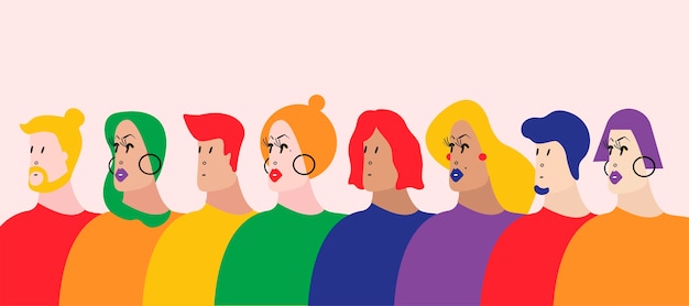 Vecteur gratuit l'illustration vectorielle lgbtq communauté queer