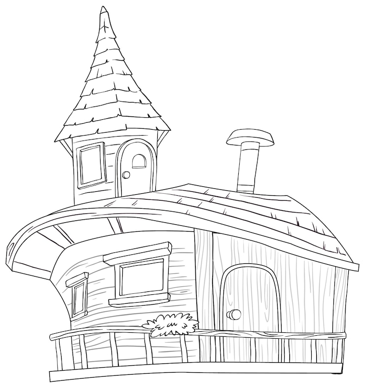 Vecteur gratuit illustration vectorielle de la maison de théière capricieuse