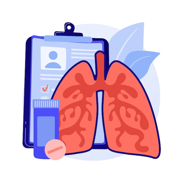 Illustration Vectorielle De Maladie Pulmonaire Obstructive Chronique Concept Abstrait. Maladie Pulmonaire Obstructive, Bronchite Chronique, Emphysème, Traitement De La Mpoc, Essoufflement Métaphore Abstraite.