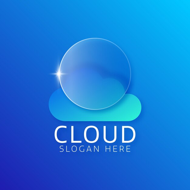 Illustration vectorielle de nuage logo verre morphisme