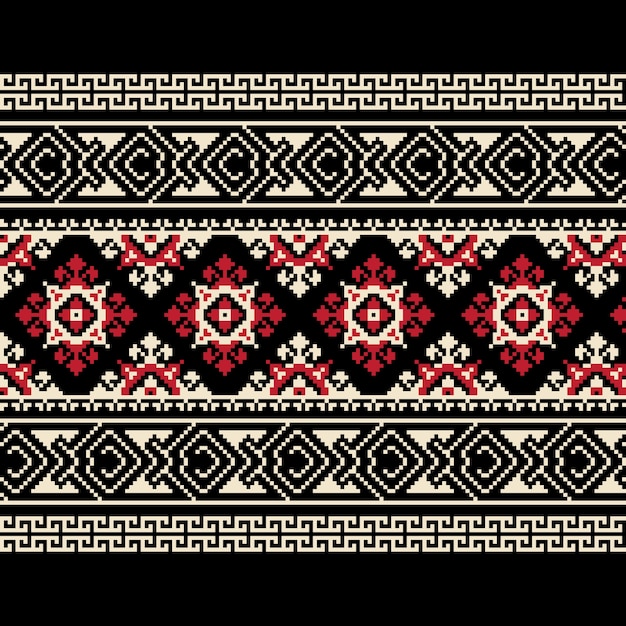 Illustration vectorielle de l&#39;ornement de motifs sans fin folkloriques ukrainiens. Ornement ethnique. Élément de bordure. Traditionnel ukrainien, motif de broderie tricotée artisanale biélorusse - Vyshyvanka