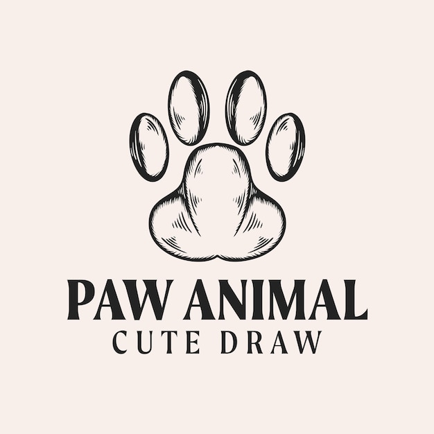 Illustration vectorielle de patte animal logo design