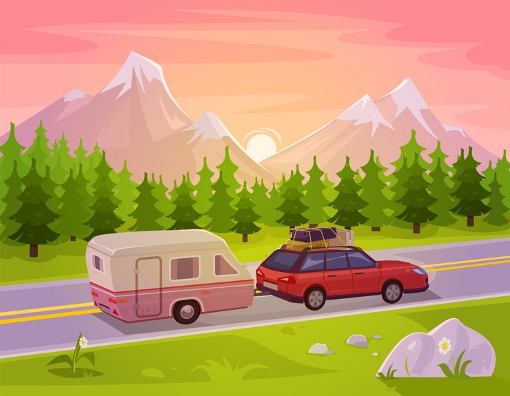 Vecteur gratuit illustration vectorielle d&#39;un paysage de montagne