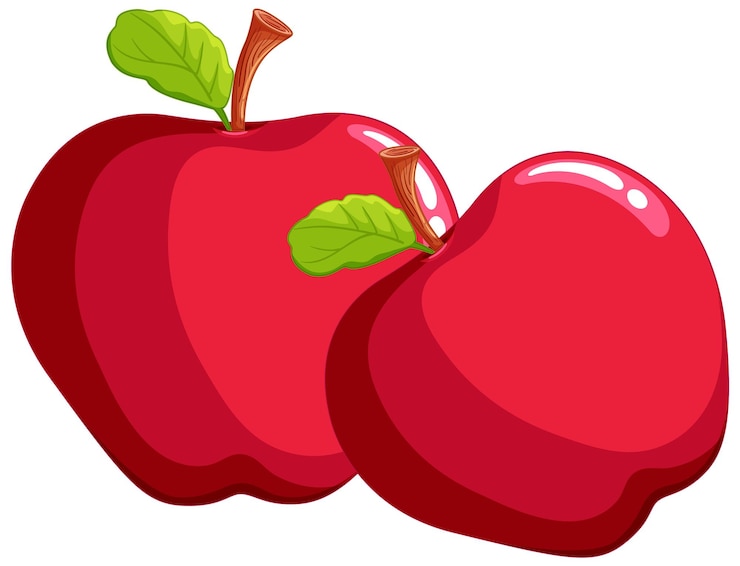 Vecteur gratuit illustration vectorielle des pommes rouges brillantes