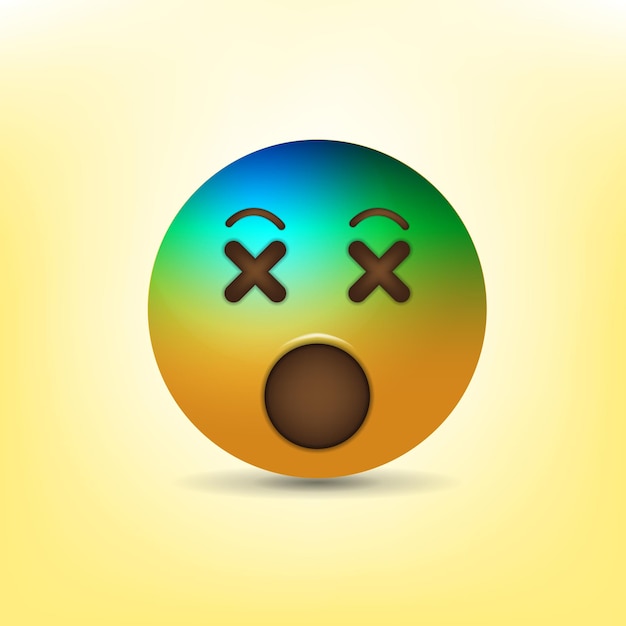 Illustration vectorielle réaliste de médias sociaux Emoji Emoticon