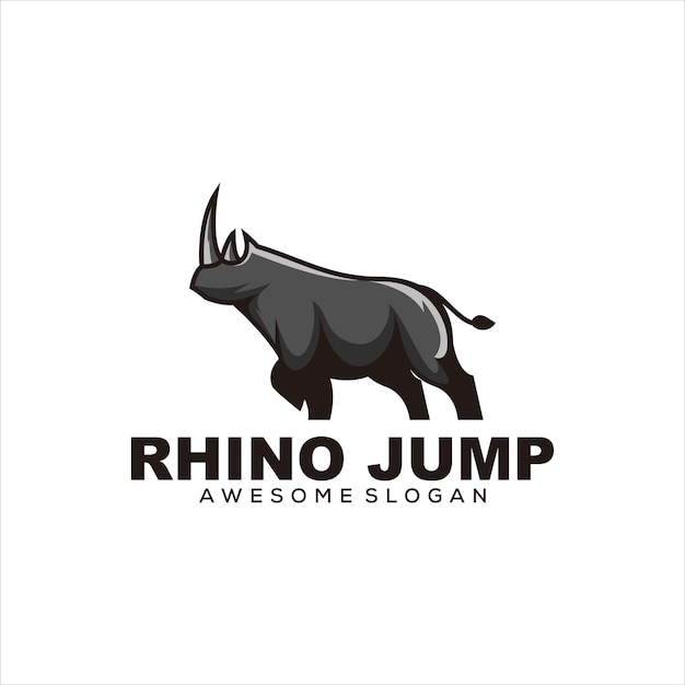 Vecteur gratuit illustration vectorielle de rhinocéros logo