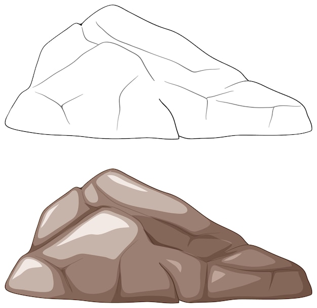 Vecteur gratuit illustration vectorielle simplifiée des roches