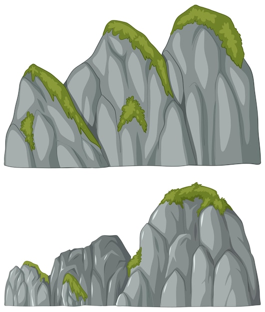 Vecteur gratuit illustration vectorielle des sommets de la montagne majestueuse