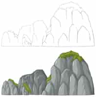 Vecteur gratuit illustration vectorielle des sommets des montagnes accidentées