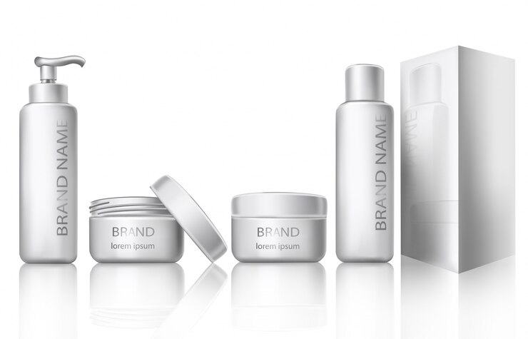 Vecteur gratuit illustration vectorielle d'un style réaliste de récipients cosmétiques en plastique blanc avec capsules fermées et ouvertes
